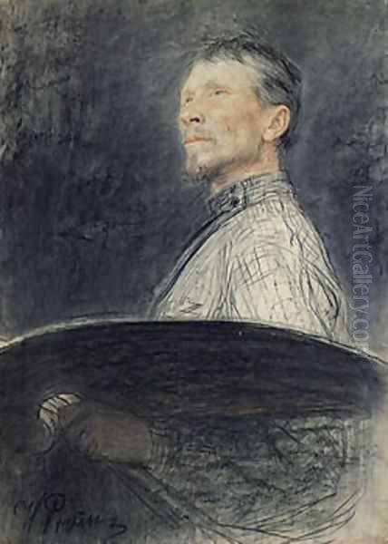 Portrait of A.E. Arkhipov Oil Painting by Repin Iliya