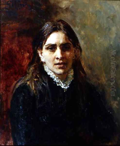 Portrait of Pelageya Antipovna Strepetova (1850-1903) 1882 Oil Painting by Repin Iliya
