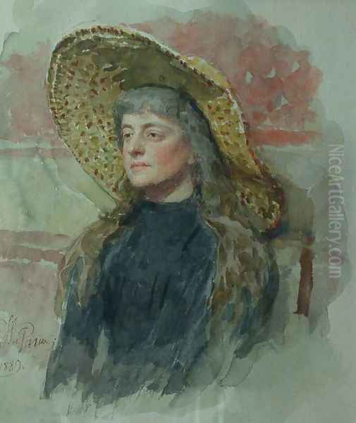 Portrait of painter Elizabeta Nikolayevna Zvantseva Oil Painting by Repin Iliya