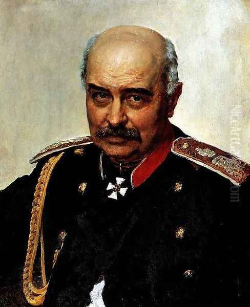 Portrait of general and statesman Mikhail Ivanovich Dragomirov Oil Painting by Repin Iliya