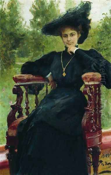 Portrait of actress Maria Fyodorovna Andreyeva Oil Painting by Repin Iliya