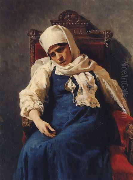 Portrait of actress Pelageya Antipevna Strepetova in the role of Elizabeth Oil Painting by Repin Iliya