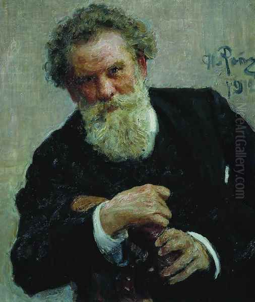 Portrait of writer Vladimir Galaktionovich Korolenko Oil Painting by Repin Iliya