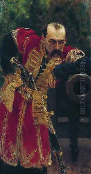 Zaporozhian colonel Oil Painting by Repin Iliya