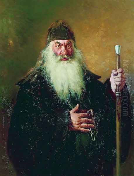 Portrait of an archdeacon Oil Painting by Repin Iliya