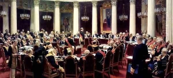 Formal Session of the State Council on May 7, 1901, in honour of the 100th Anniversary of Its Founding Oil Painting by Repin Iliya