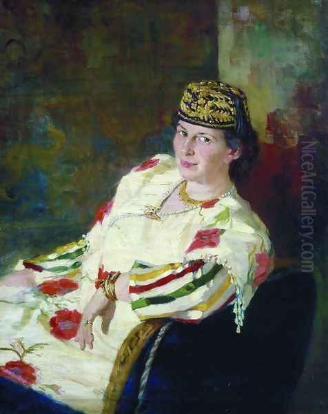 Portrait of patroness and countess Mara Konstantinovna Oliv Oil Painting by Repin Iliya