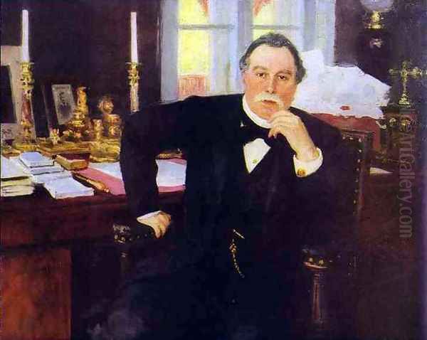 Portrait of Minister of the Interior Vyacheslav Konstantinovich von Pleve Oil Painting by Repin Iliya