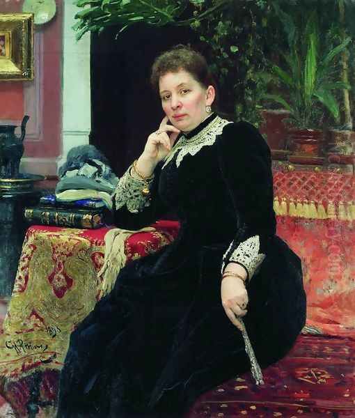 Portrait of the philanthropist Olga Sergeyevna Aleksandrova-Heinz Oil Painting by Repin Iliya