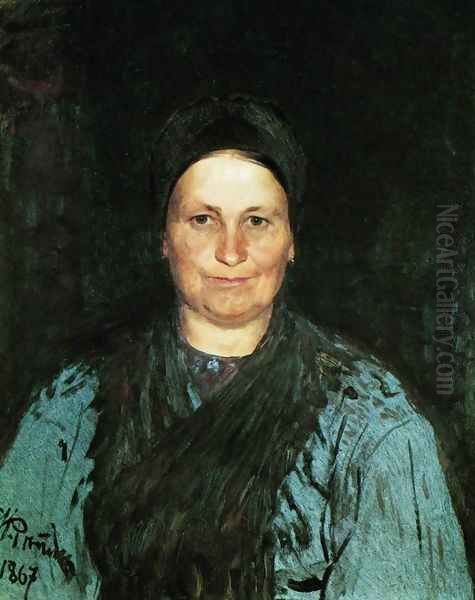 Portrait of Tatyana Stepanovna Repina, the artist's mother Oil Painting by Repin Iliya