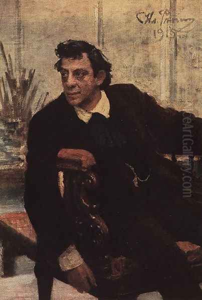 Portrait of actor Pavel Vasilyevich Samoylov Oil Painting by Repin Iliya