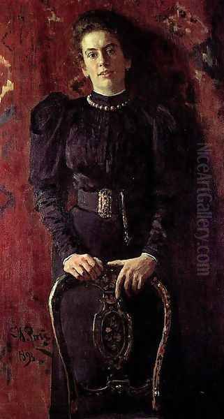 Portrait of Tatiana Lvovna Tolstaya, daughter of the writer Oil Painting by Repin Iliya