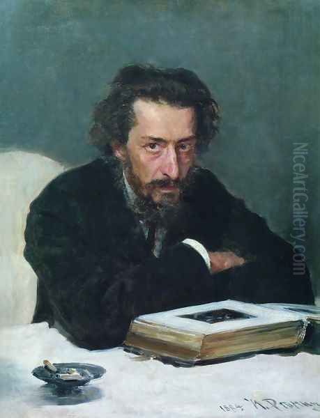 Portrait of composer and journalist Pavel Ivanovich Blaramberg Oil Painting by Repin Iliya