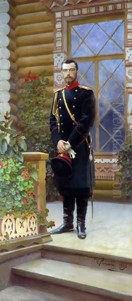 Portrait of Emperor Nicholas II Oil Painting by Repin Iliya