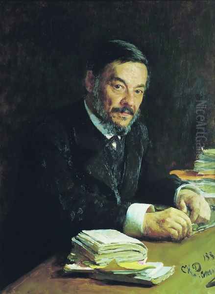 Portrait of Ivan Mikhaylovich Sechenov, Russian physiologist Oil Painting by Repin Iliya