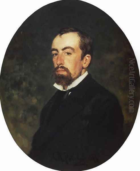 Portrait of painter Vasily Dmitrievich Polenov Oil Painting by Repin Iliya
