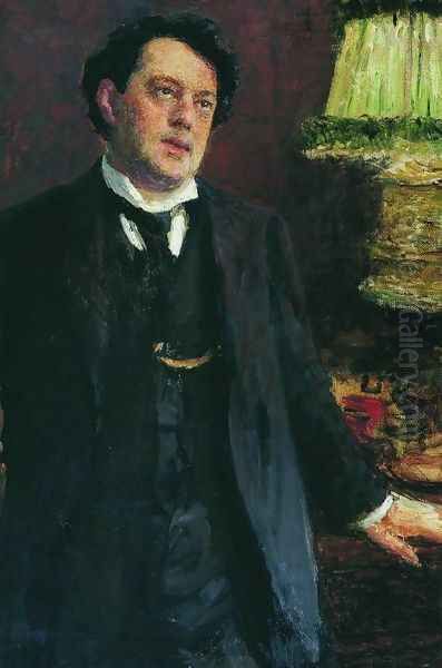 Portrait of lawyer Oskar Osipovich Grusenberg Oil Painting by Repin Iliya