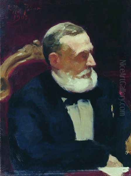 Portrait of member of State Council Ivan Ivanovich Shamshin Oil Painting by Repin Iliya