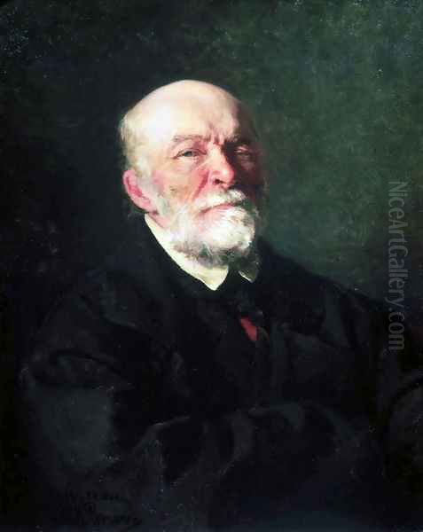 Portrait of the Surgeon Nikolai Ivanovich Pirogov Oil Painting by Repin Iliya