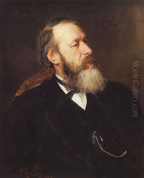 Portrait of Vladimir Vasilievich Stasov, Russian art historian and music critic Oil Painting by Repin Iliya