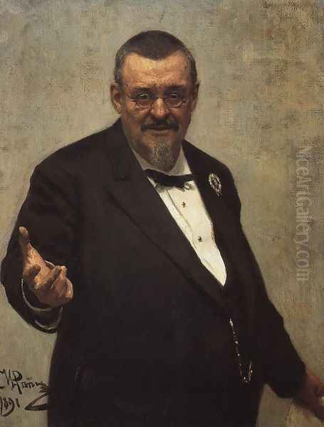 Portrait of jurist and Polish literature historian Wlodzimierz Spasowicz Oil Painting by Repin Iliya