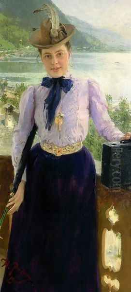 Portrait of writer Natalia Borisovna Nordman-Severova Oil Painting by Repin Iliya