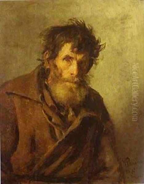 A Shy Peasant 1877 Oil Painting by Repin Iliya