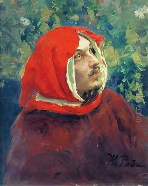 Portrait of Dante. Study Oil Painting by Repin Iliya