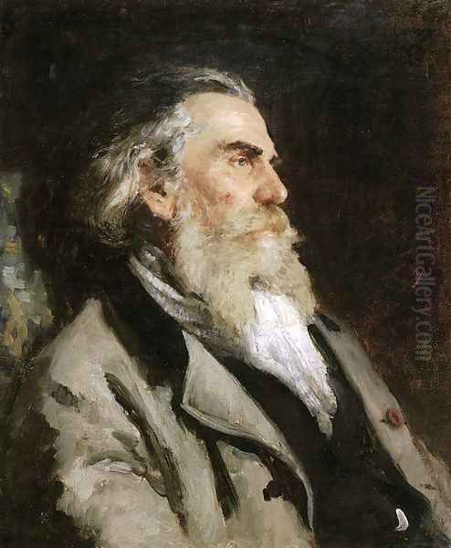 Portrait of the painter Alexey Petrovich Bogoliubov Oil Painting by Repin Iliya