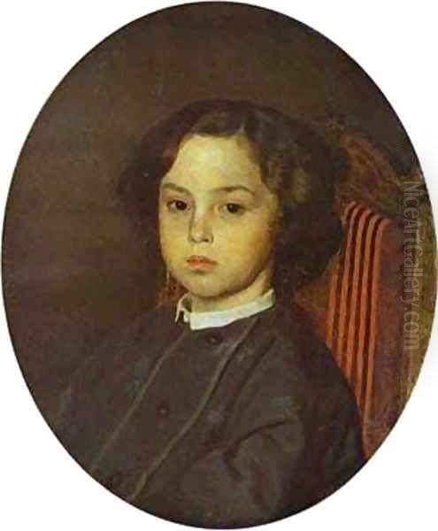 Portrait Of A Boy 1867 Oil Painting by Repin Iliya