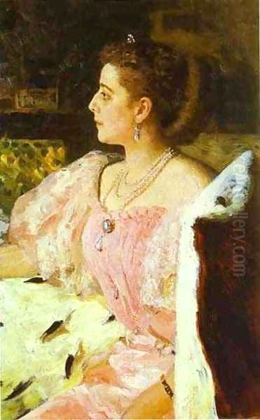 Portrait Of Countess Natalia Golovina 1896 Oil Painting by Repin Iliya
