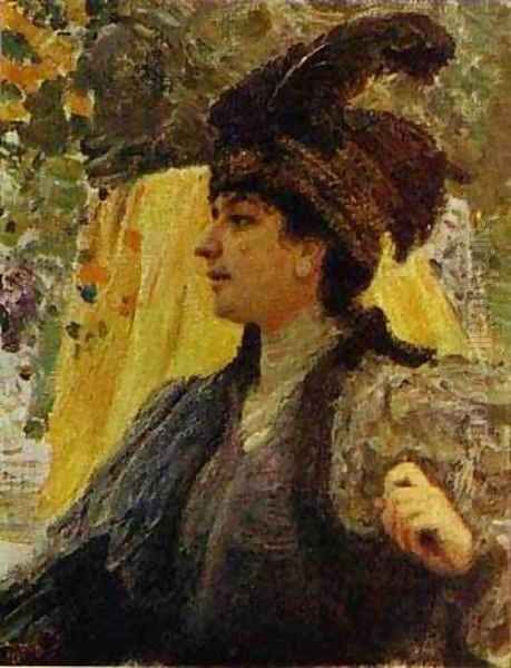 Portrait Of V V Verevkina 1916 Oil Painting by Repin Iliya