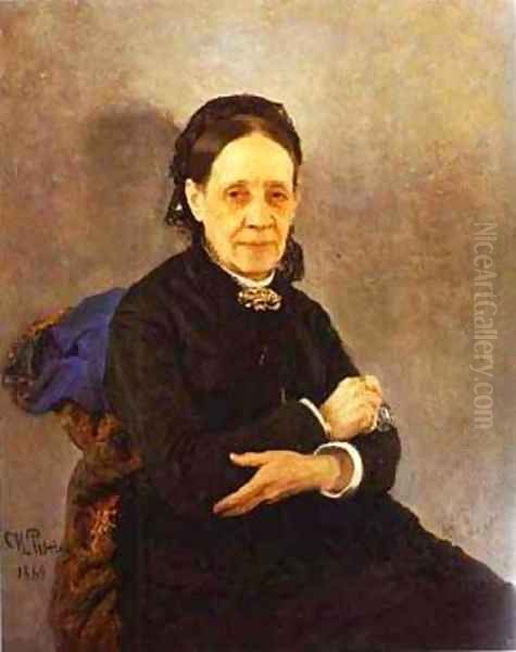 Portrait Of Nadezhda Stasova 1884 Oil Painting by Repin Iliya