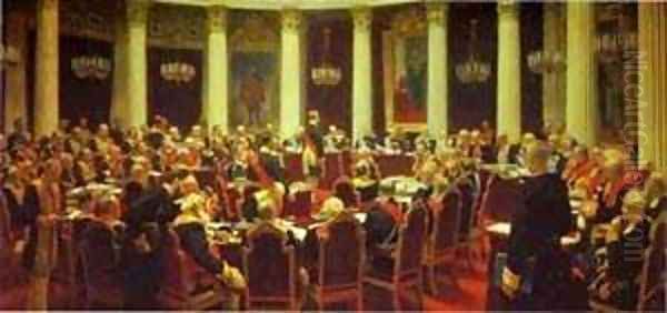 Ceremonial Meeting Of The State Council 1903 Oil Painting by Repin Iliya