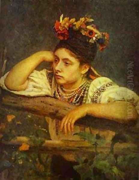 Ukranian Girl 1875 Oil Painting by Repin Iliya