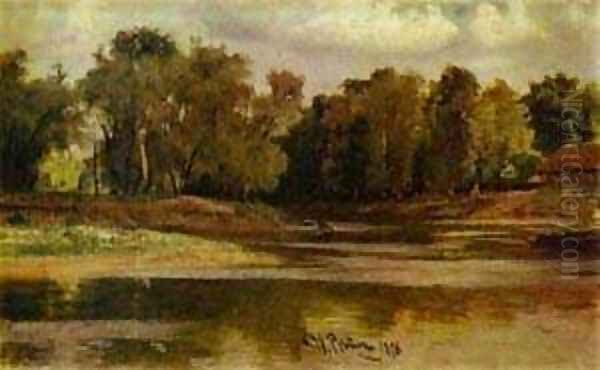 River Bank 1876 Oil Painting by Repin Iliya
