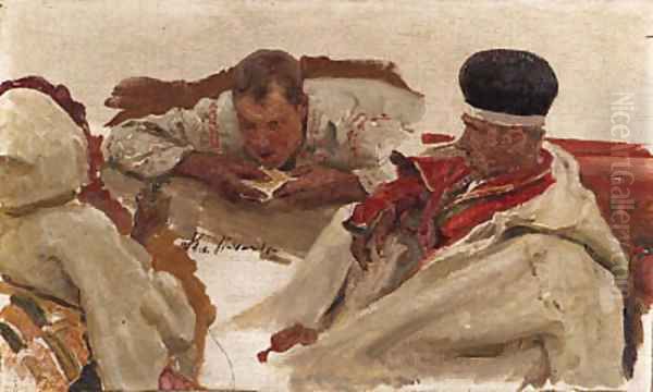 Studies of Ukrainian Peasants Oil Painting by Repin Iliya