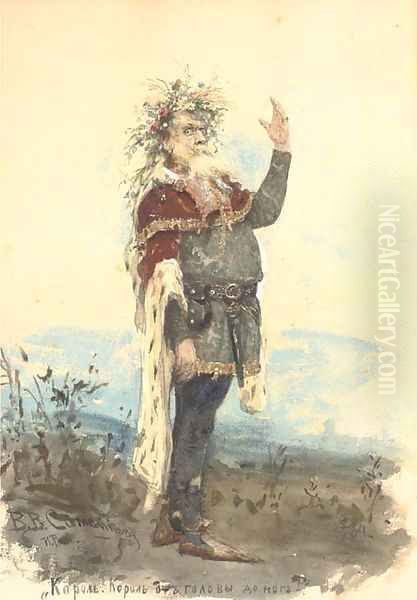 Portrait of Vasili Samoilov as King Lear Oil Painting by Repin Iliya