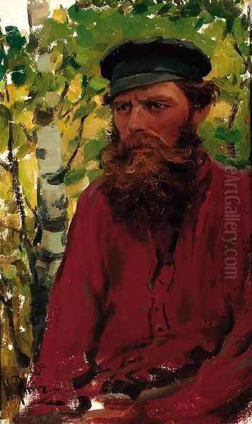 Portrait of a Russian Peasant Oil Painting by Repin Iliya