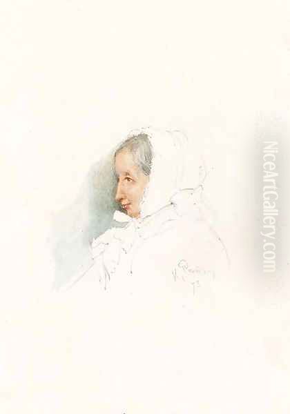 Portrait of an elderly Lady Oil Painting by Repin Iliya