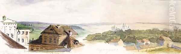 View of Serpukhov, Moscow Province Oil Painting by Repin Iliya