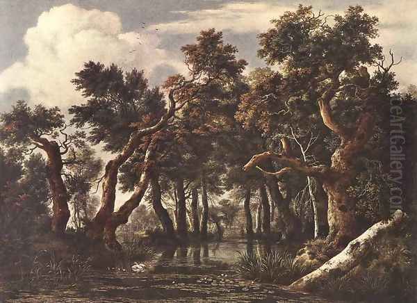 The Marsh in a Forest c. 1665 Oil Painting by Jacob Van Ruisdael