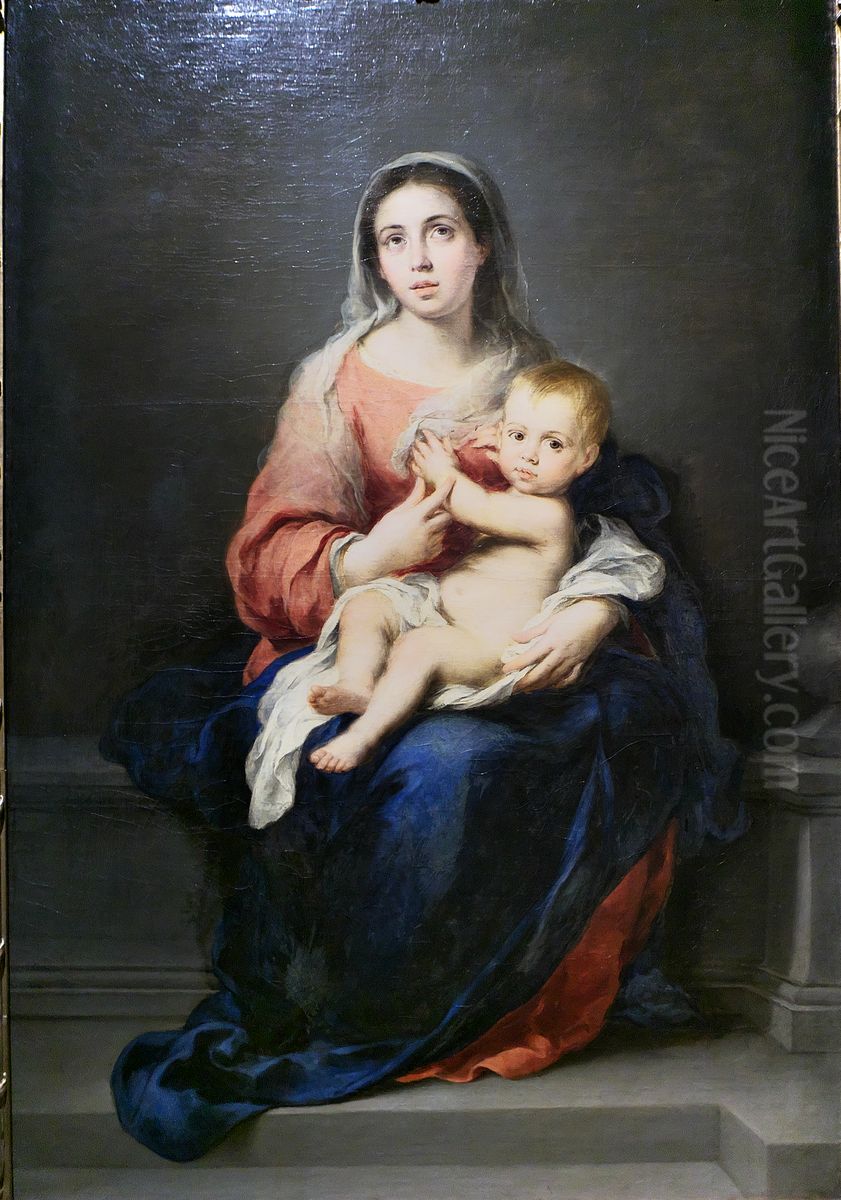 Maria Mit Kind Oil Painting by Bartolome Esteban Murillo