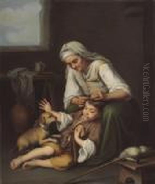 A Young Dog
At The Boy's Oil Painting by Bartolome Esteban Murillo