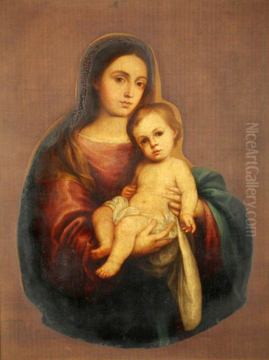 Virgin And Child Oil Painting by Bartolome Esteban Murillo