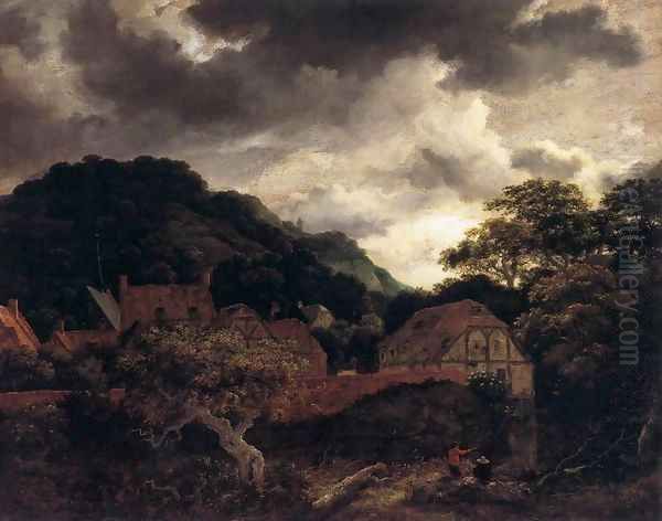 Village at the Wood's Edge Oil Painting by Jacob Van Ruisdael