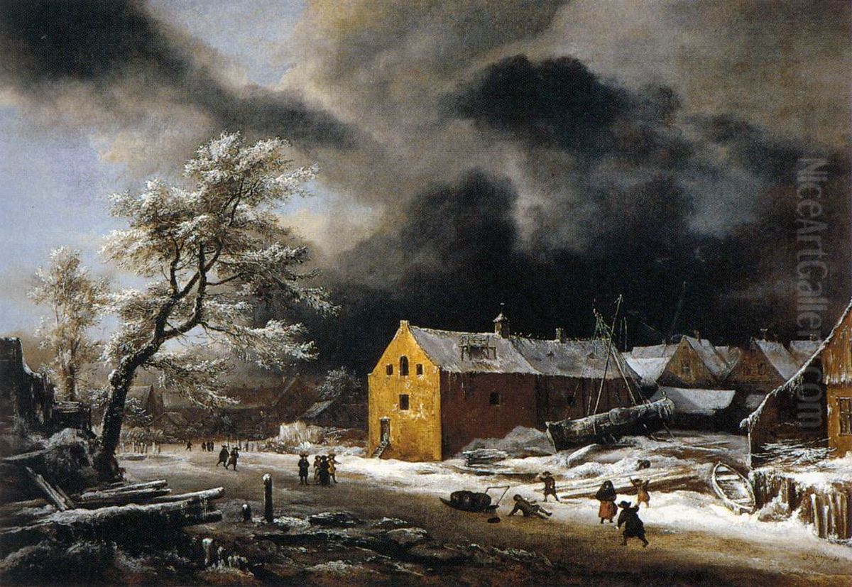 Winter landscape Oil Painting by Jacob Van Ruisdael