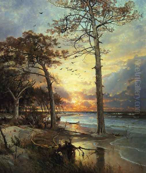 At Atlantic City Oil Painting by William Trost Richards