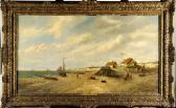 Village Dans Les Dunes Oil Painting by Francois Etienne Musin