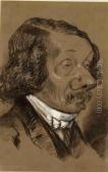 Philippe Auguste Jeanron (1809-1877) Oil Painting by Gaspard Felix Tournachon Nadar